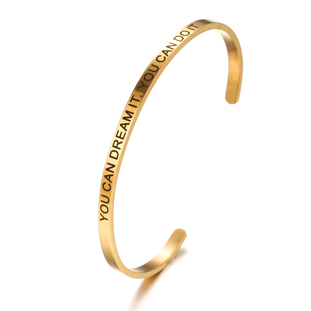 Вы можете мечта его 4 мм ширина нержавеющей стали круглые манжеты браслеты для