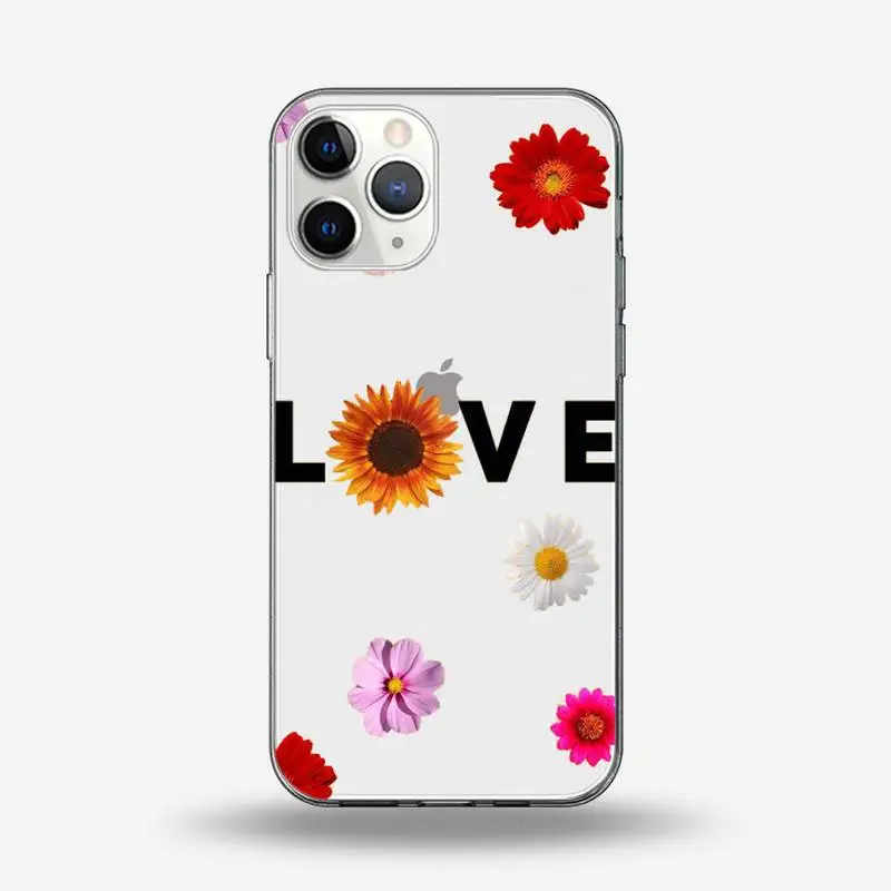 

daisy flower Phone Case Transparent for iPhone 6 7 8 11 12 s mini pro X XS XR MAX Plus high quality Anti-fall shell