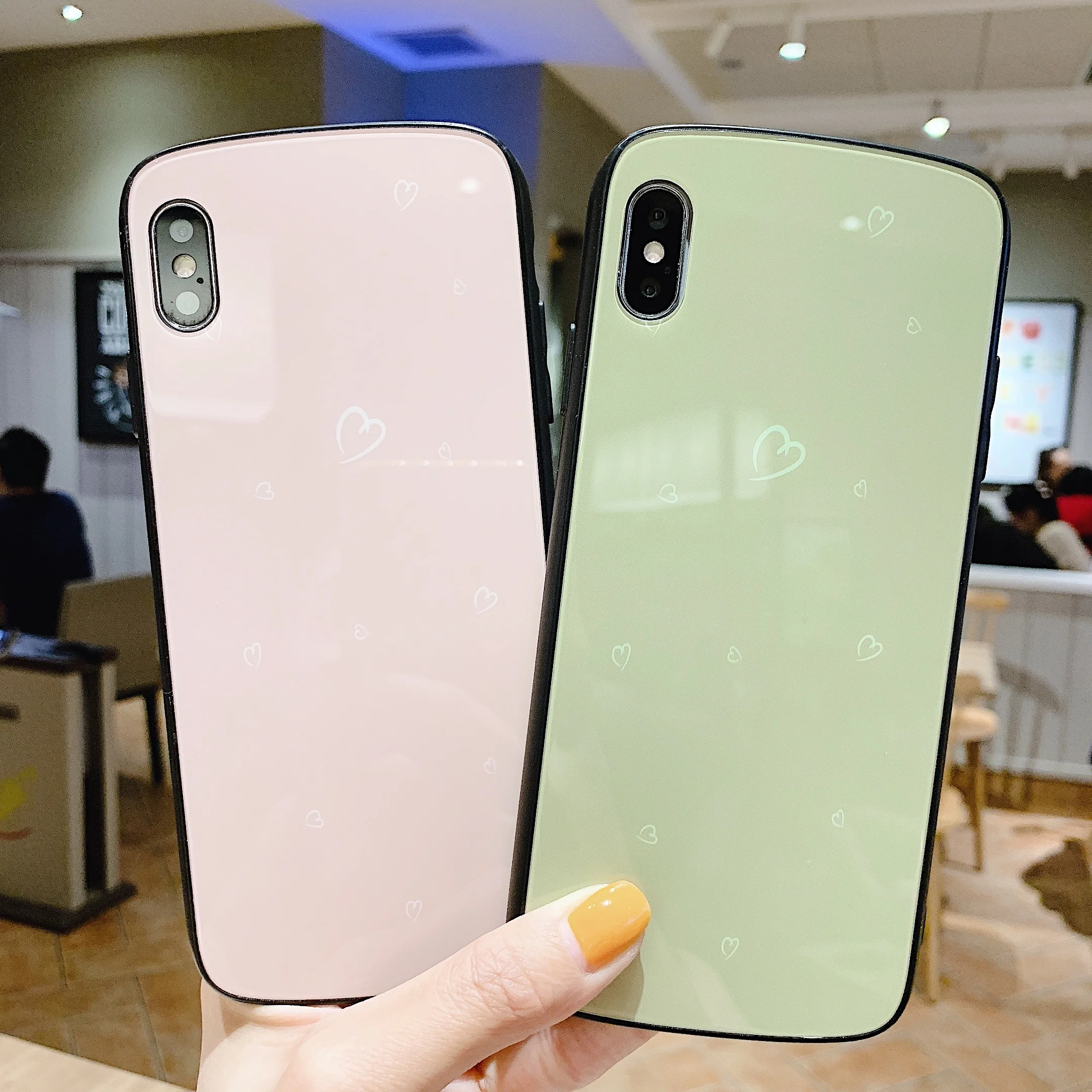 Простой и стильный стеклянный чехол для телефона iPhone 6s 6splus 6 6plus 7 7plus 8 8plus X XS Xs Max