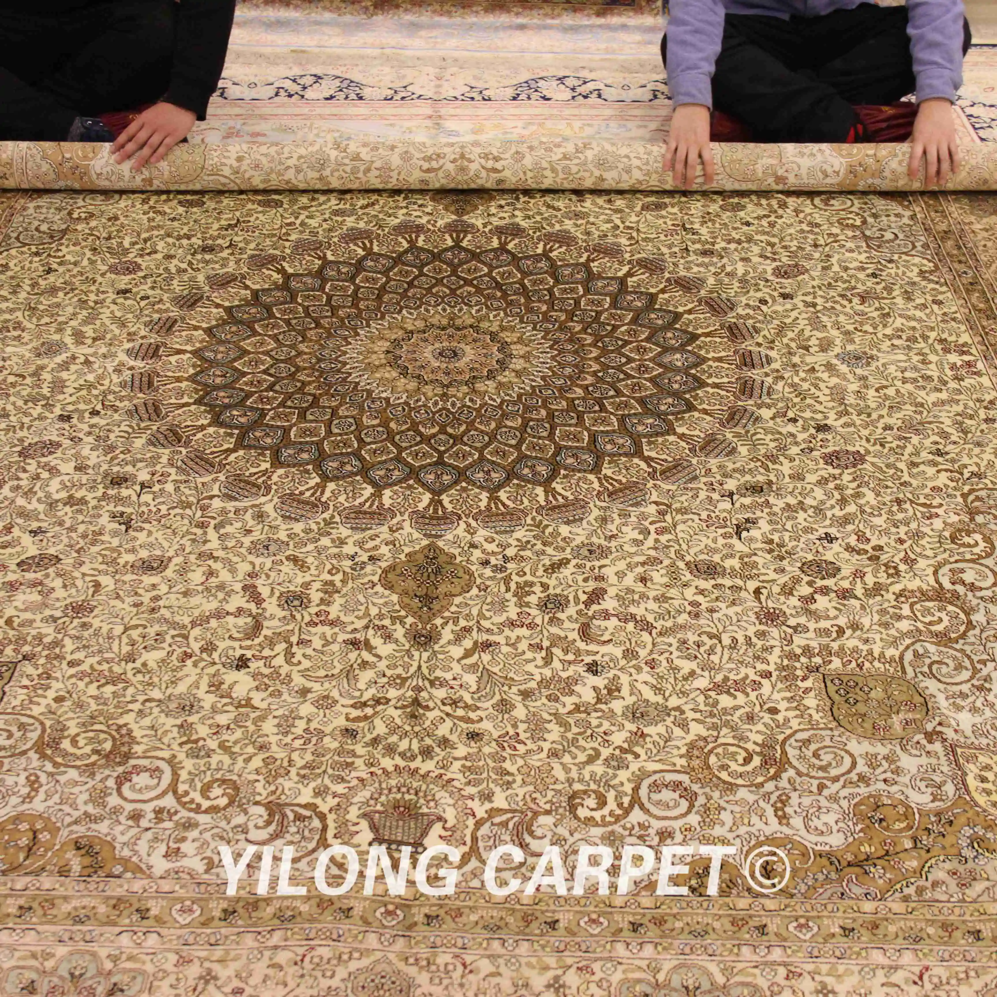 YILONG 8'x10' Классический белый и бежевый персидский ковер домашний декор ручной