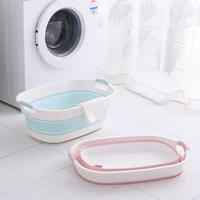 portable baby bathtub foldable pet bathtub silicone non slip tub multifunctional laundry tub storage basket bathroom accessories