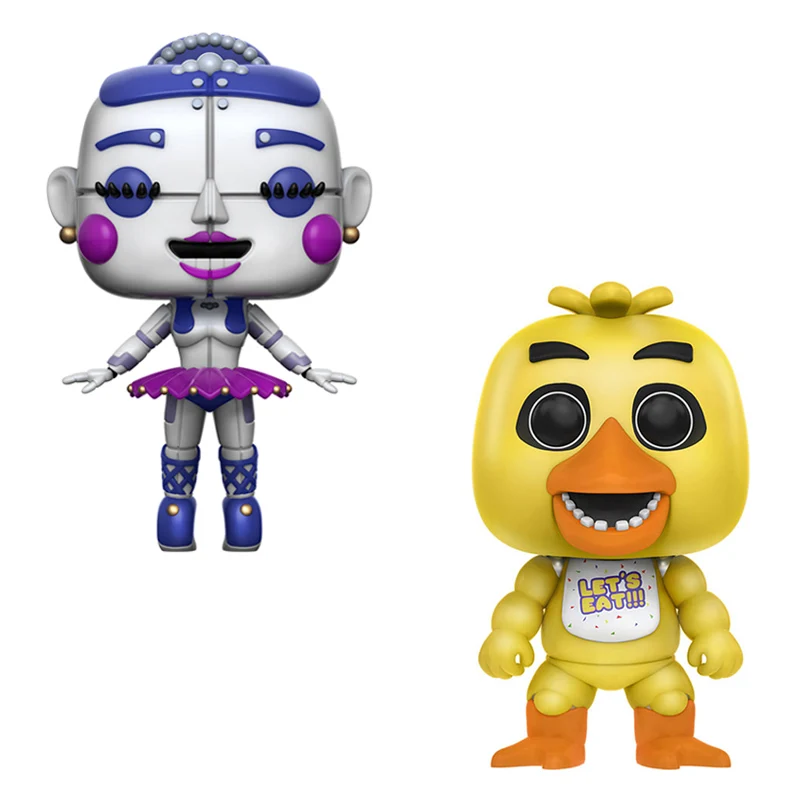 2PCS Игрушки Five Nights At Freddy's, ПВХ, 10 шт., фигурки, куклы-медведи из винила FNAF Бонни и Чика Foxy Freddy Fazbear, кукла - Цвет: 2PCS