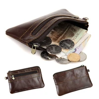 200pcs lot coin purse genuine leather men coin key wallet female women card bag vintage retro short mini purses little gift