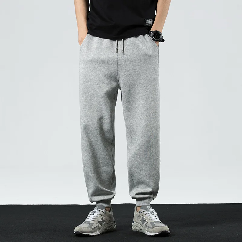 

2021 Spring And Autumn New Men's Casual Wide Leg Knitted Loose Large Size Gray Harem Sweatpants