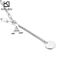 kalen for women a z alphabet letter pendant necklaces personalization stainless steel necklace glamour jewelry