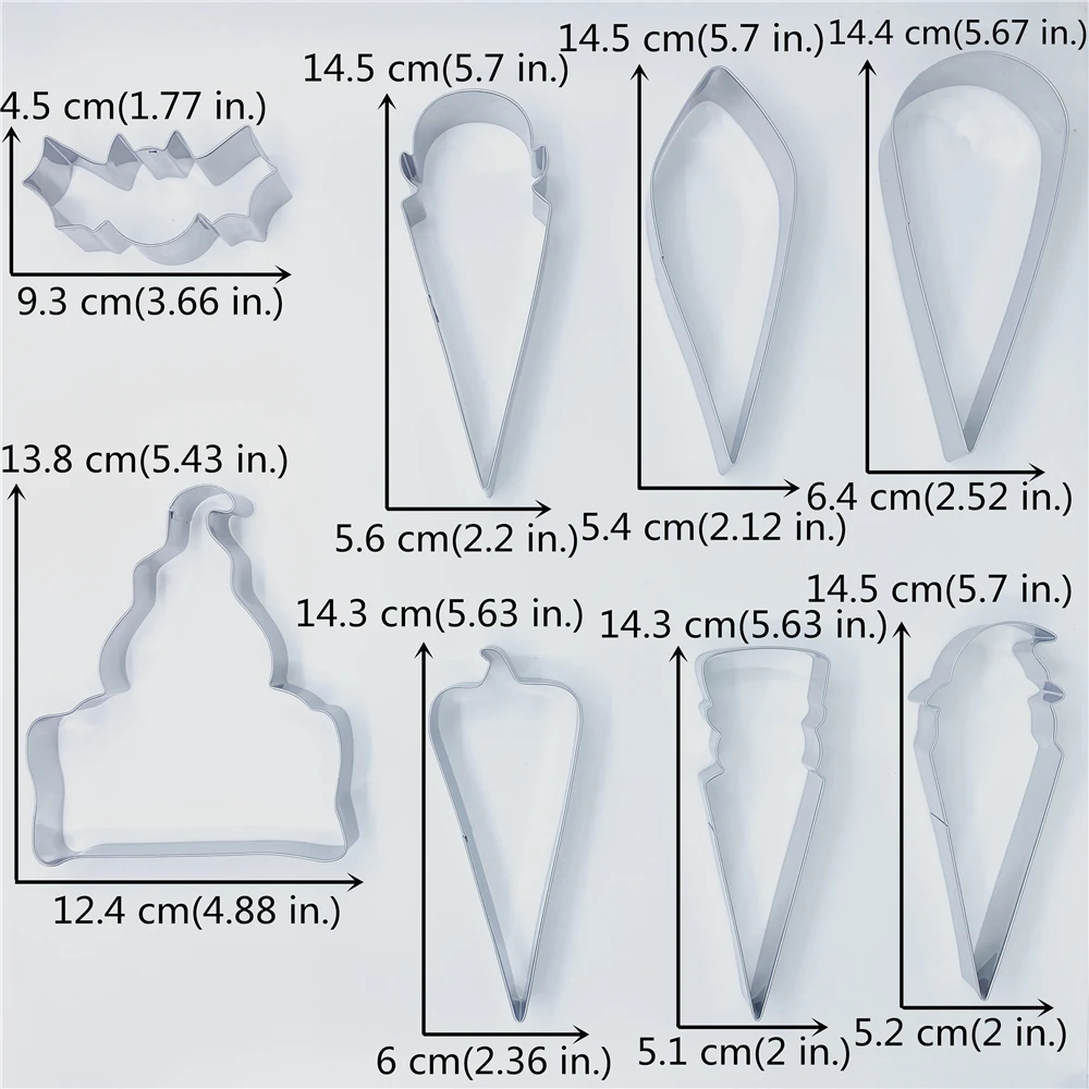 

Halloween Party Cookie Cutter Set - 8 PC - Skull,Zombie,Witch, Biscuit / Fondant / Pastry Cutter - Stainless Steel