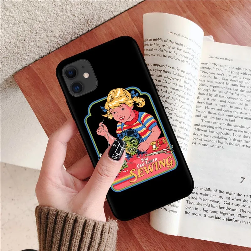 T7926 Funny Halloween Satan Vintage Let's Summon Demons Graphic Black silicone Phone Case For iPhone XR X XS 11 Pro Max 8 7 6 6S Plus - Цвет: T7926