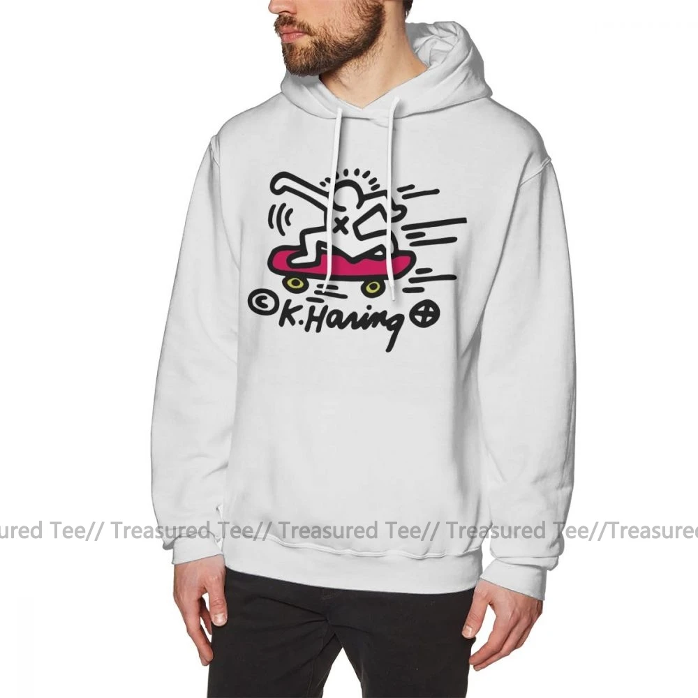 Keith Haring худи KEITH HARING SKATE POP ART толстовки мужской длинный пуловер худи хлопок большая уличная одежда Осенние Синие толстовки - Цвет: White