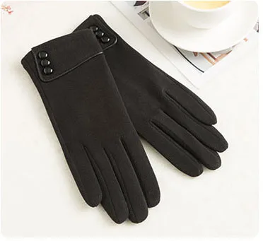 N919-black ECOBROS классические Luvas de inverno женские модные зимние перчатки для активного отдыха, спортивная теплая и бархатная перчатки для сенсорного экрана перчатки - Цвет: N919-black