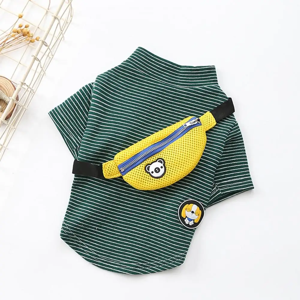 

New Style Pet Vest Stripe Design Skin-friendly Cotton Round Neck Backpack Decor Vest for Dog Spring Autumn Clothes Dog Supplies