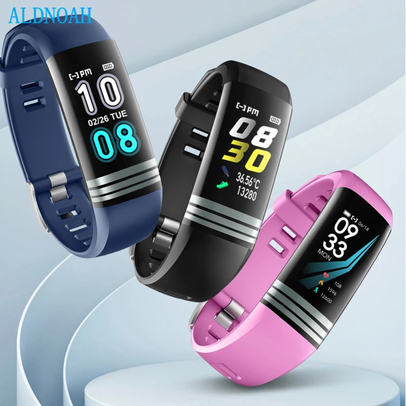 

ALDNOAH Tft Color Screen Thermometer Smartwatch 2021 Waterproof Body Temperature Smart Bracelet For Bluetooth Smart Watch