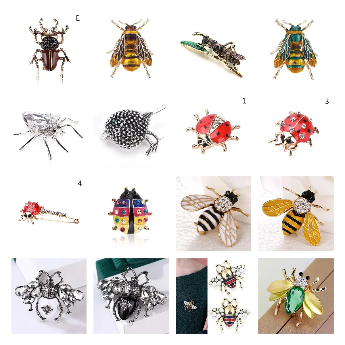 Брошь в виде пчелы божьей коровки муравьев птиц морщин насекомых брошь булавка