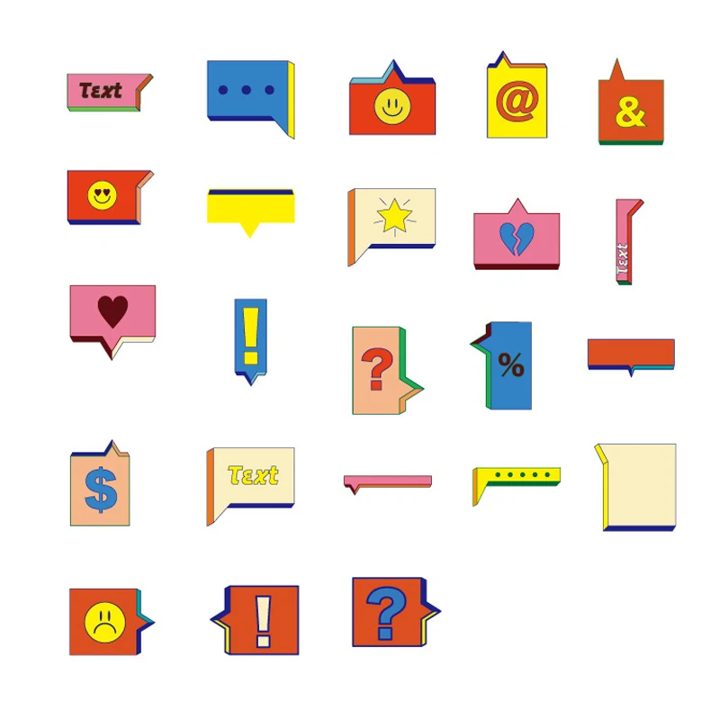 

Colored Dialog Box Stationery Sticker Scrapbooking Creative Cartoon DIY Diary Journal Decorative Adhesive Paper Seal Supplies