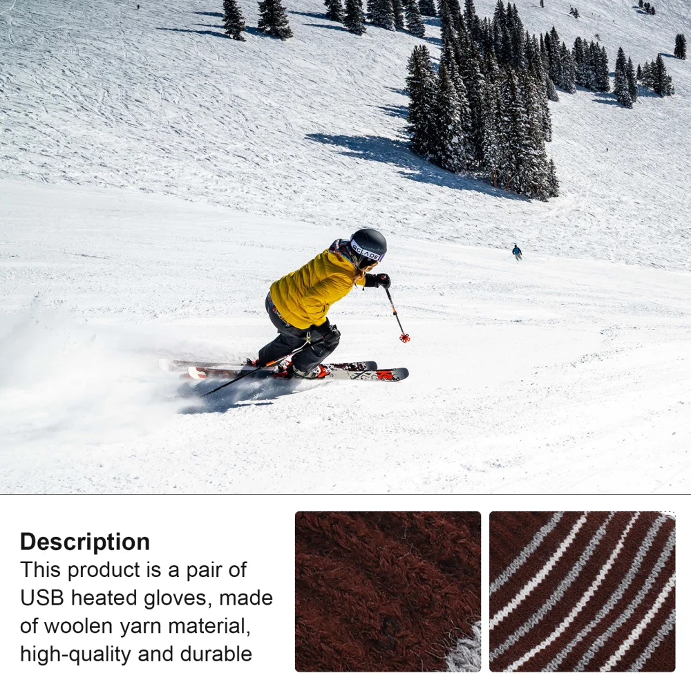 

1 Pair USB Heated Mitten Unisex Winter Hands Warmer Fingerless