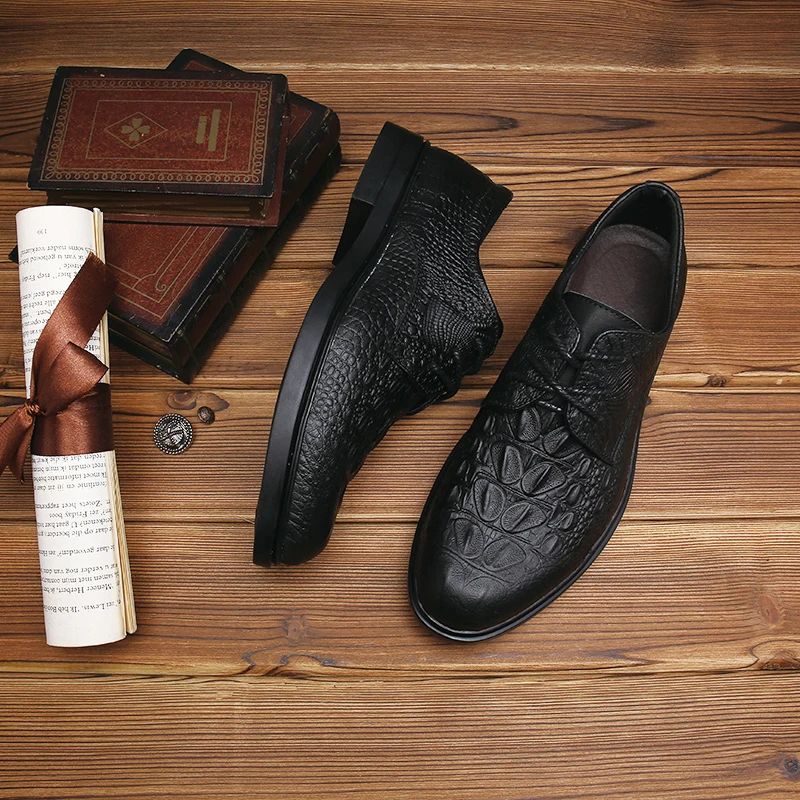 

genuine Leather Men Dress Shoes Business Lace Up Men oxfords Formal Oxford Men Wedding Party Shoes Zapato Hombre