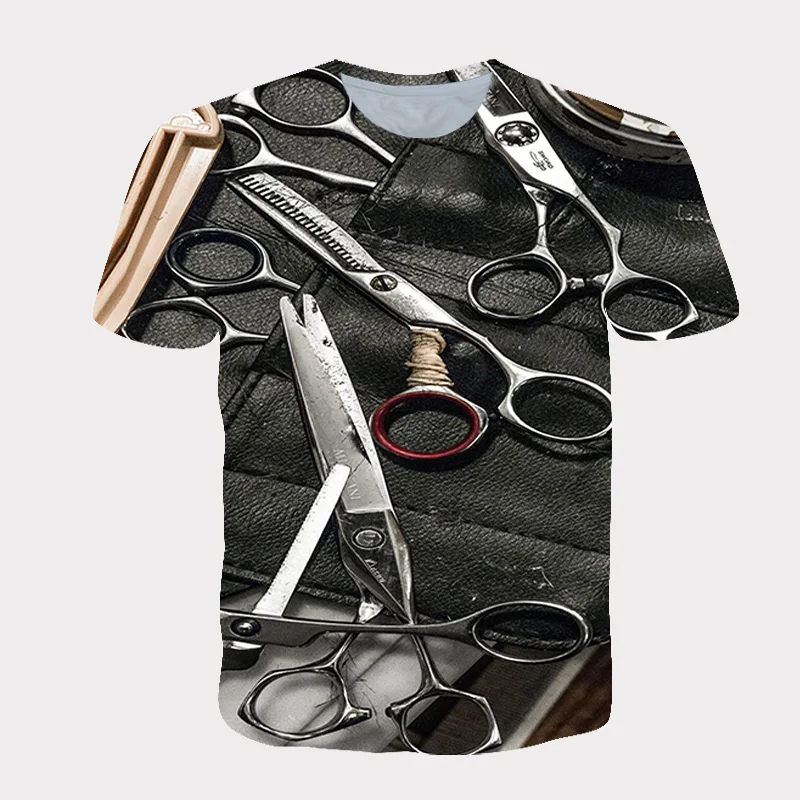 

The latest Harajuku barber 3D printing dynamic men's and women's unique short-sleeved T-shirt sexy men's and women's tops
