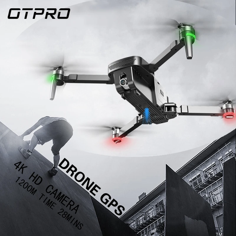 Складной мини Квадрокоптер OTPRO 4K Wi Fi двойная камера профессиональный беспилотник