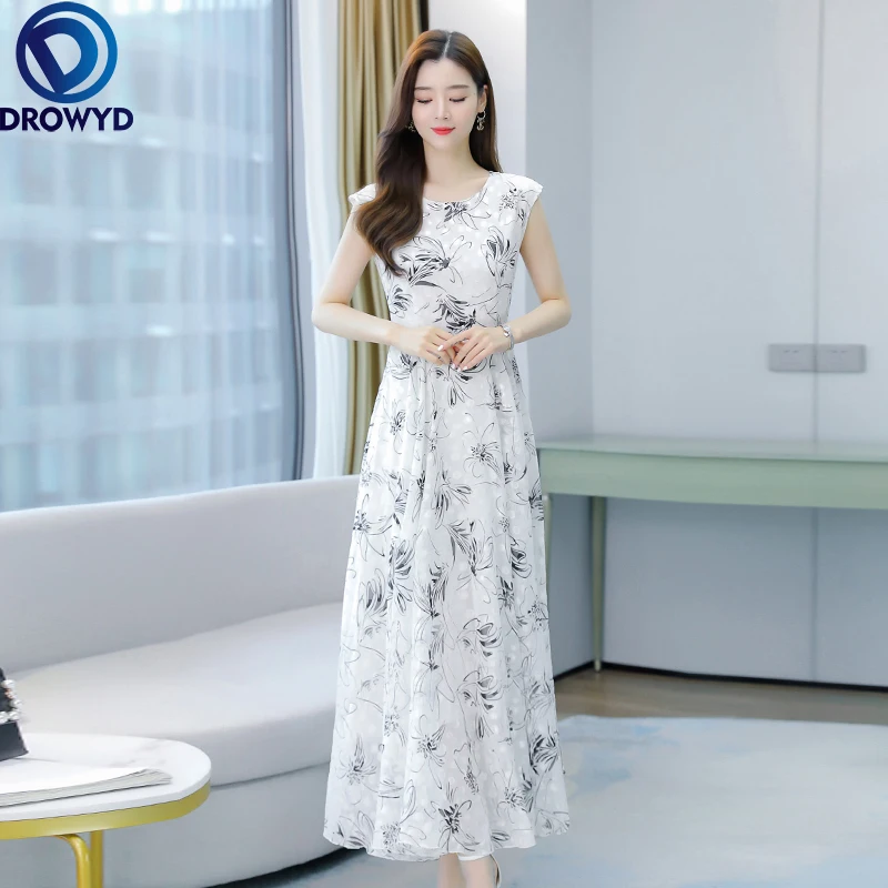 Женское пляжное платье большого размера облегающее длинное шифоновое