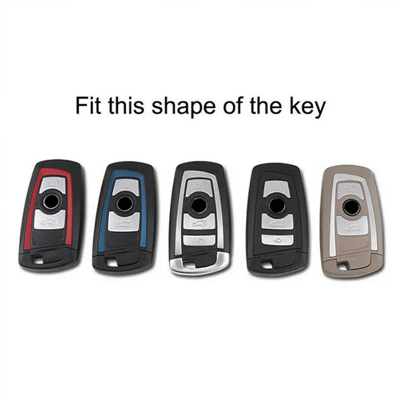 M Style Fine Suede Leather+TPU Car Key Fob Case Cover Holder Protect For BMW 520 525 F10 F30 F18 118i 320i 1 3 5 7 Series X3 X4 |
