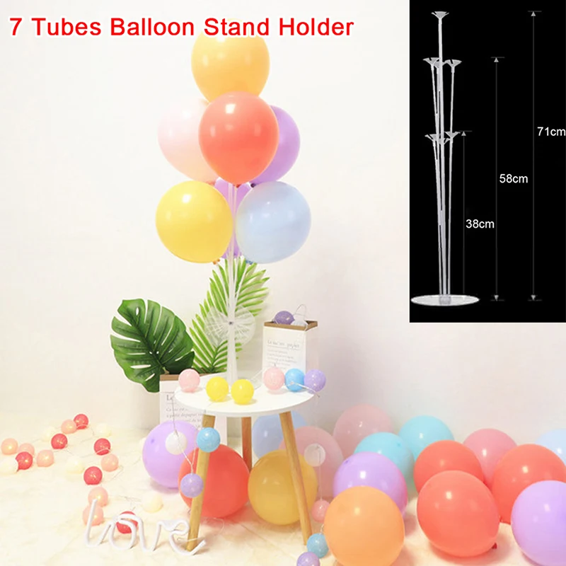 1Set 7 Tubes Balloon Stand Holder Column Confetti Balloons Baby Shower Birthday Party Wedding Xmas Decoration Supplies | Дом и сад
