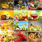 Алмазная живопись, полная вышивка, квадратнаякруглая корзина для фруктов, мульти-комбинация лимона, вышивка ручной работы, украшение для дома, мозаика, творческое искусство