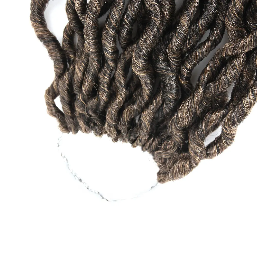 Pageup 24 18 дюймов богиня искусственные локоны в стиле Crochet косы волосы эффектом деграде(переход от темного к синтетические вьющиеся дреды, накладные волосы на заколке для Для женщин