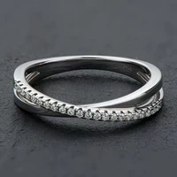 trendy x letter full vvs moissanite eternity ring women jewelry 100 925 sterling silver engagement ring anniversary gift