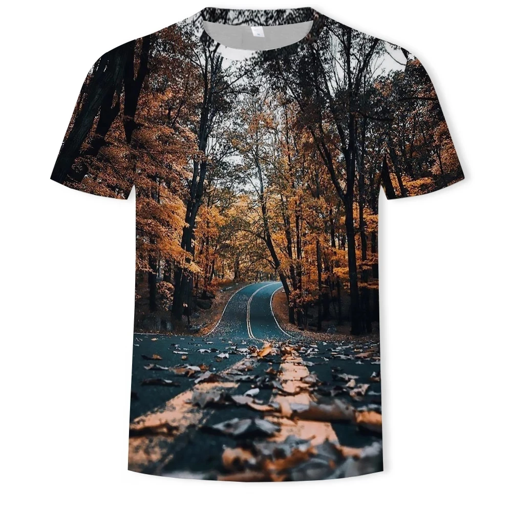 

Summer nature landscape 3D printing fashion men's and women's t-shirts soft texture casual men's clothing t shirt men