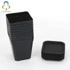 10 шт., черные цветочные горшки для растений
