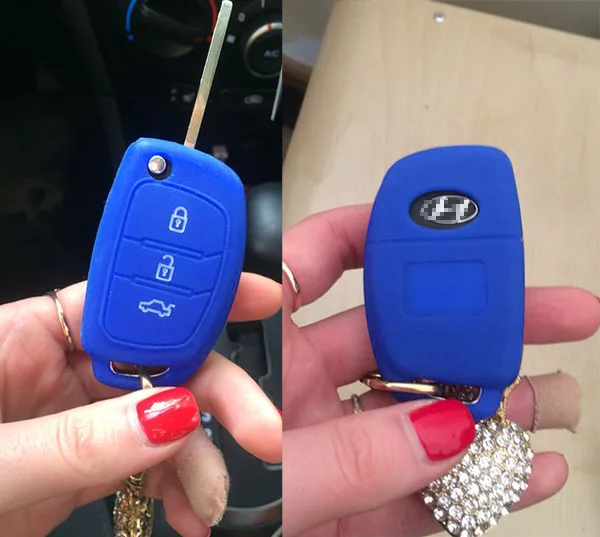 3 Кнопка Силикон Remote Флип Key Cover Fob чехол пригодный для Hyundai Avante Porter Grandeur Sonata Santafe I30