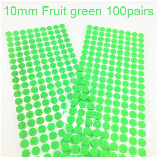 10mmF green 100 pair Белый, черный, 10 мм, 15 мм, 100 пар, клей, крючок и петли, наклейка, крепкая, самоклеющаяся, точечная, нейлоновая, водонепроницаемая, клейкая, крепежная лента - Цвет: 10mmF green 100 pair