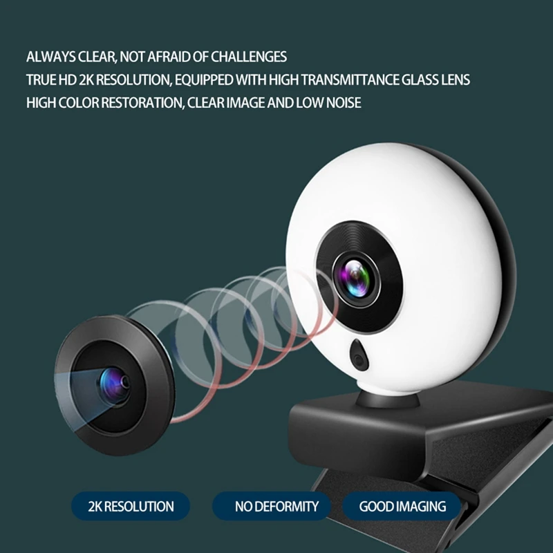 

2K Webcam, Autofocus with Microphone, PC Webcam, Full HD, 1080P, Computer Webcam