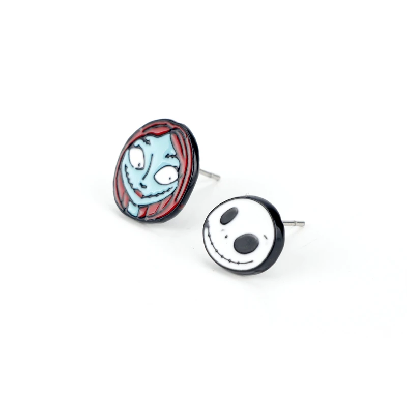 Anime One Piece Luffy Tom and Jerry Alice in Wonderland Stud Earrings The Nightmare Before Christmas Jack Sally Cute Earrings