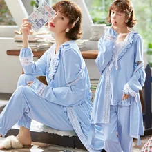 Пижама для беременных из 100% хлопка осенне зимняя одежда сна