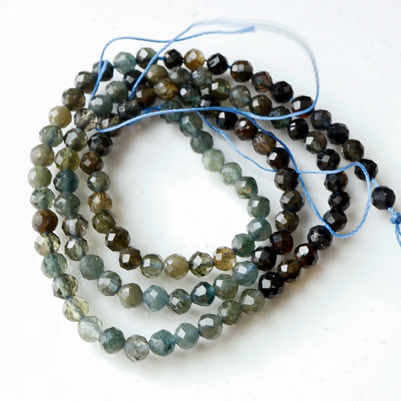 Натуральный синего и коричневого цветов Турмалин граненые бусины для рукоделия