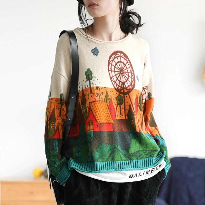 Осенний свитер Модный женский вязаный Свободный пуловер 2019 новые женские топы с