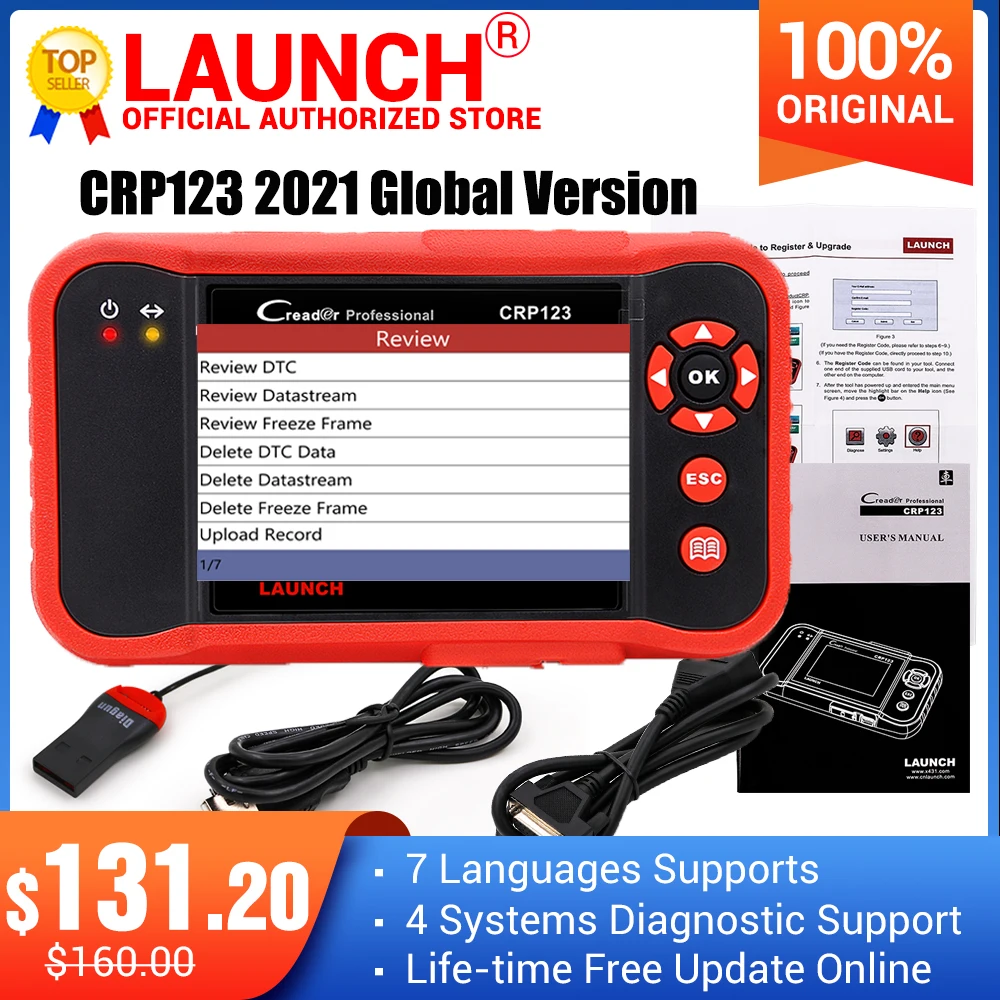 Считыватель кодов Launch creader CRP123 для воздушной подушки трансмиссии двигателя ABS x431