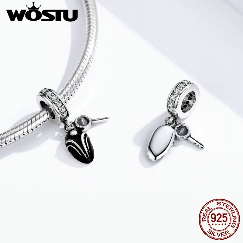 WOSTU подлинное серебро 925 пробы автомобильные брелоки подходят оригинальный