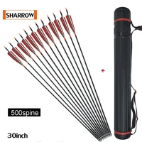 12pcspack spine 500 turkish feather shooting arrows carbon fiber iron bolts arrows suitable composite bow long archery hunting