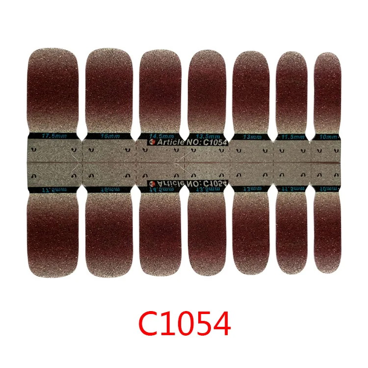 Блестящий порошок градиент цвета наклейки для ногтей обертывание полное