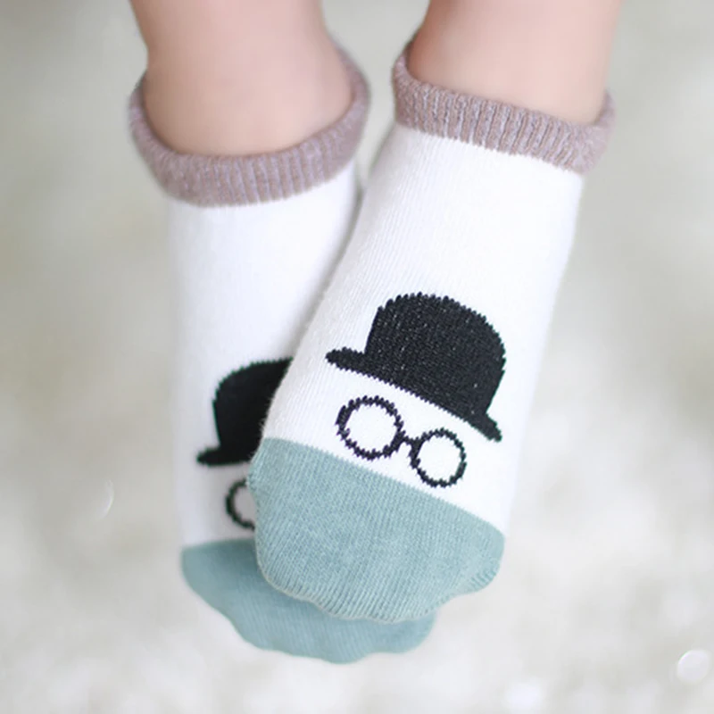 Хлопковые носки башмачки для новорожденных мальчиков и девочек с изображением