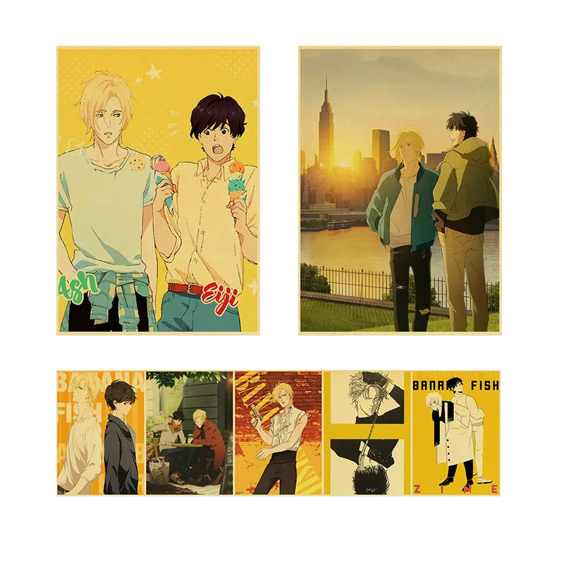 

Japanese Classic Anime Banana Fish Retro Poster Canvas Painting Mural Bar Bedroom Living Room Home Decoration