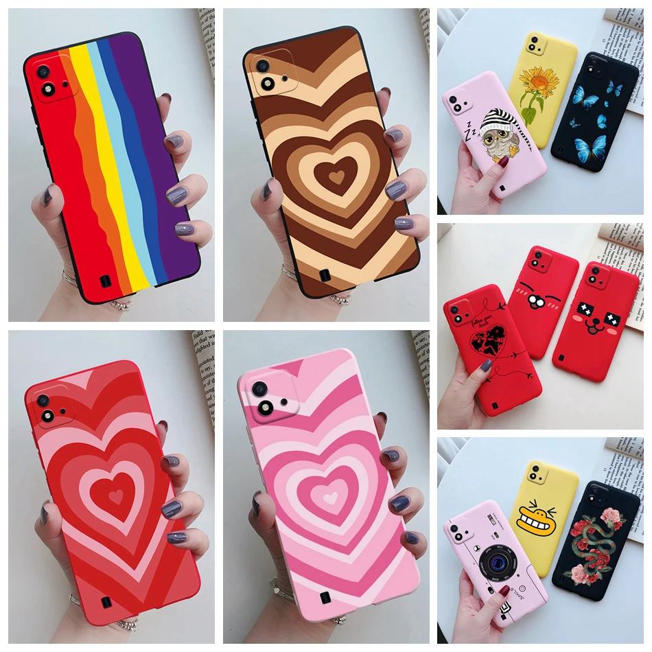 for oppo realme c11 2021 case realme c20 c21 c21y c 20 21 y case cover cute love heart phone case for realme c11 2021 back cover free global shipping