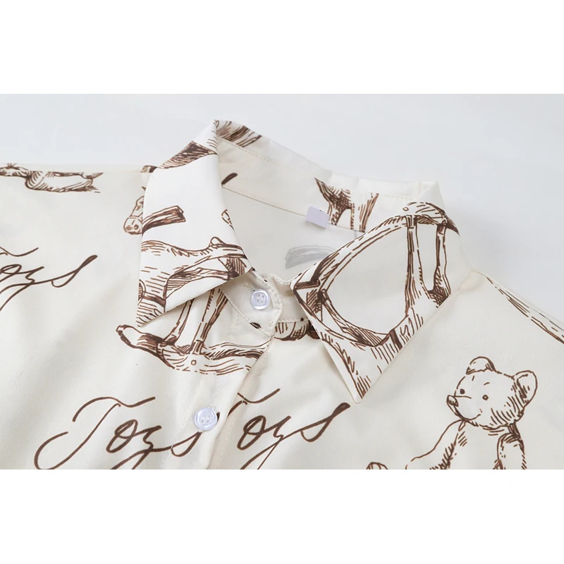 

Nbpm Cartoon Print Spring Summer 2021 Women Fashion Women's Blouse Female Shirt Cute Short Sleeve Top Blusas Mujer Blouse Casual