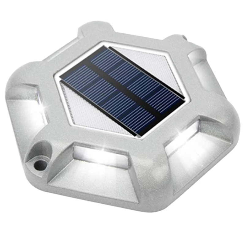 

Solar Powered Deck Lights Outdoor Waterproof, Driveway Light 6 LED Dock Lawn for Dock Stairs Driveways Sidewalk