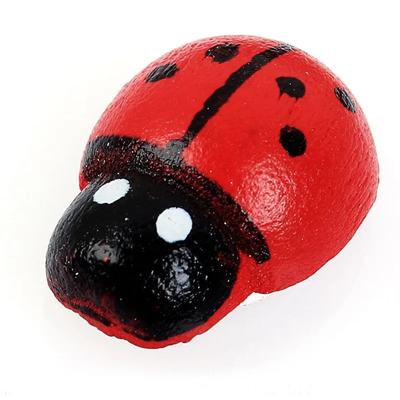 100pcs/pack 1.4*0.9cm Mini Wooden Ladybug Sponge Stickers Fridge Magnets for Scrapbooking Micro Landscape Decor | Дом и сад