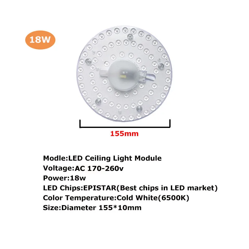 18w led module light Потолочный светильник s модуль светодиодный модуль светильник Lamparas De Techo Luminaria De Teto AC 220 В 12 Вт 18 Вт 24 Вт 36 Вт легко заменить потолочный светильник - Цвет: 18w led module light