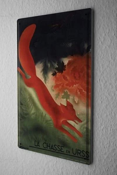 

Artistic tinplate painting Tin Sign Nursery Fox Hunting