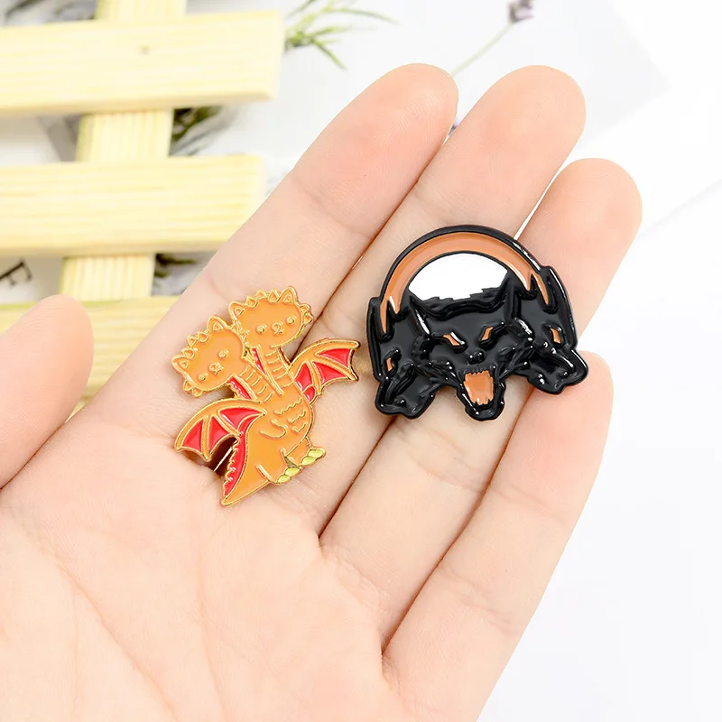 Эмалевые Броши с изображением греческой истории двуглавый дракон трехглавый