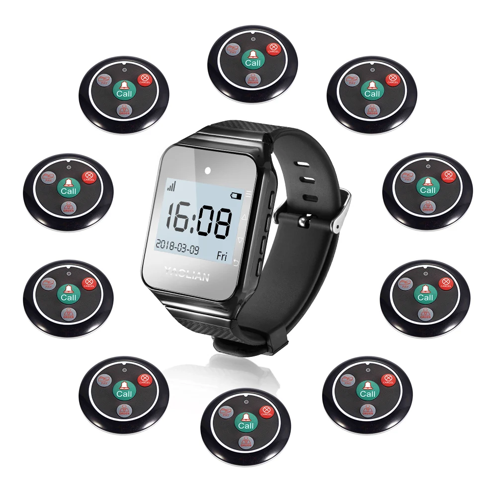 Система вызова официанта беспроводная 433 МГц 10 шт. |